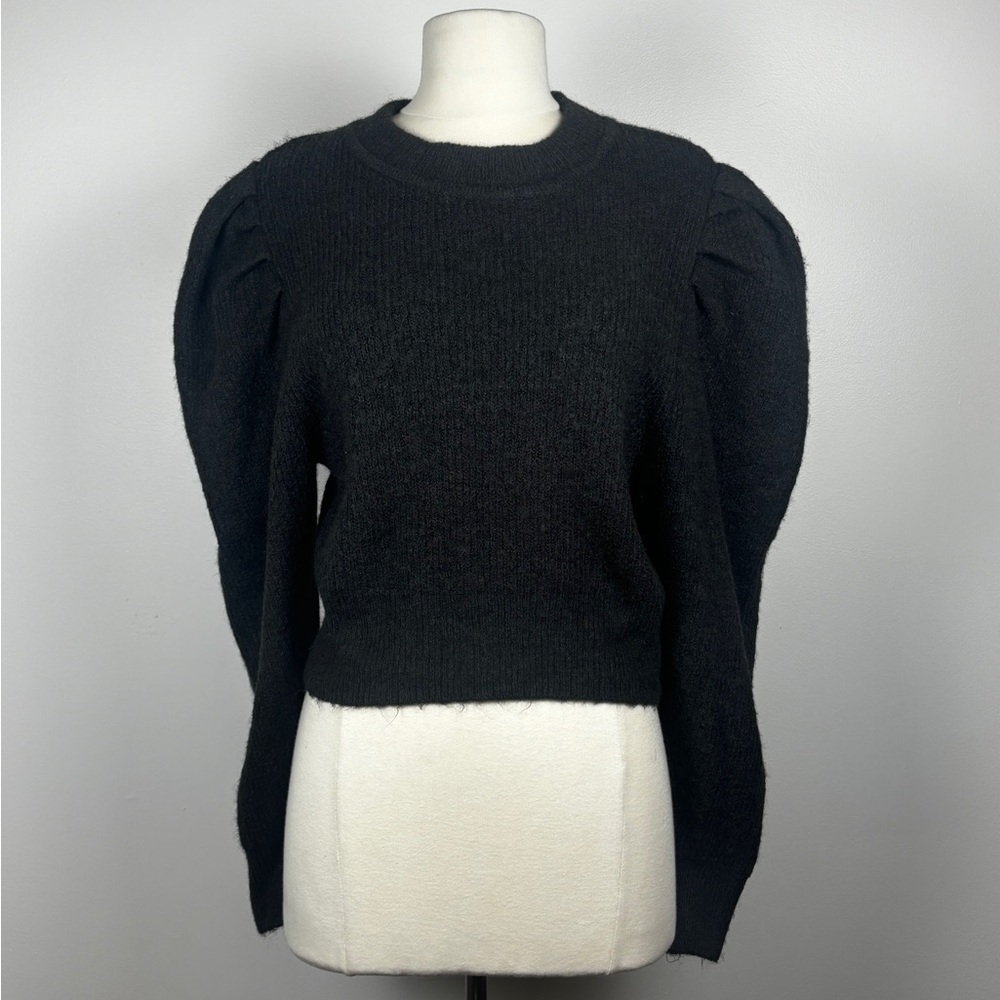 High Neck Puff Sleeve Pullover Basic
